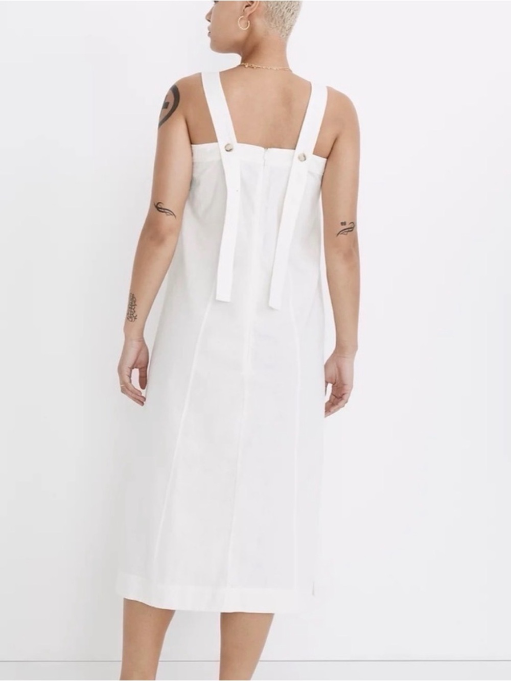Madewell Linen Blend Princess Seamed Midi Dress - Picture 3 of 14